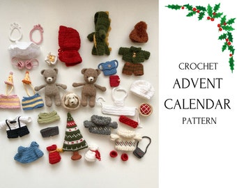 Advent calendar crochet pattern for Christmas with many video tutorials and pictures - English - PDF - digital pattern