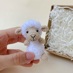 Sheep lamb crochet toy pattern, amigurumi mini sheep pattern, crochet tutorial, toys for dolls, tiny lamb, farm amigurumi image 3