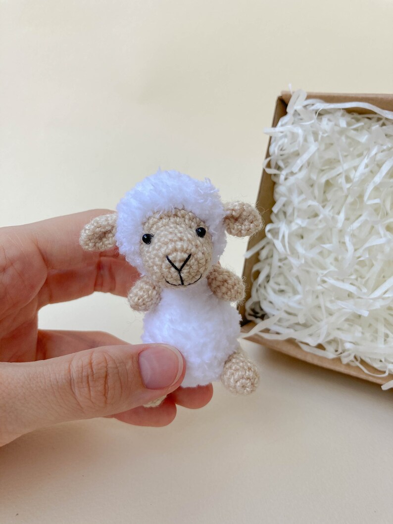 Sheep lamb crochet toy pattern, amigurumi mini sheep pattern, crochet tutorial, toys for dolls, tiny lamb, farm amigurumi image 3