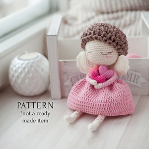 Valentine's Day Doll Angel Crochet Pattern PDF English, Cupid with Heart Interior Toy DIY, Easy to Follow, Declaration of Love Memory Gift