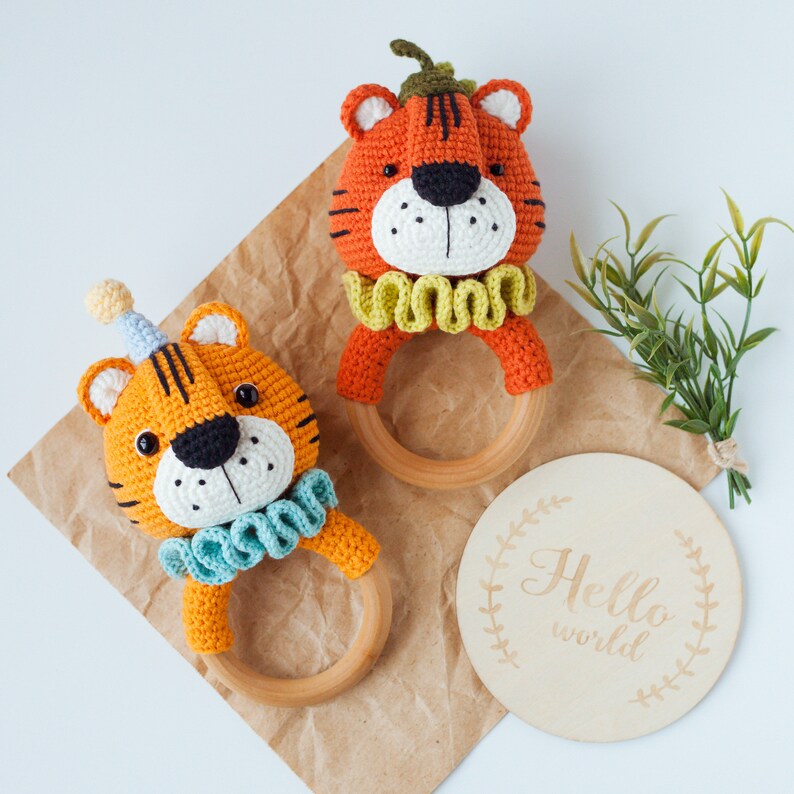 Tiger Baby Rattle Crochet Pattern, Chinese New Year Symbol, Gift for ...