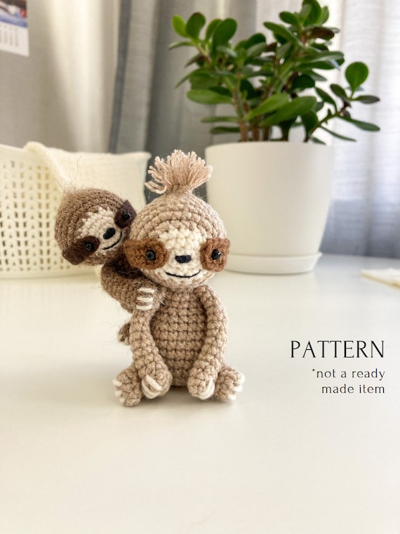 Amigurumi Sloth Pattern Crochet Mini Sloth Crochet Tutorial - Etsy