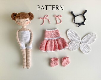Amigurumi butterfly doll pattern, amigurumi doll, stuffed doll pattern, crochet doll pattern, soft doll, easy amigurumi pattern
