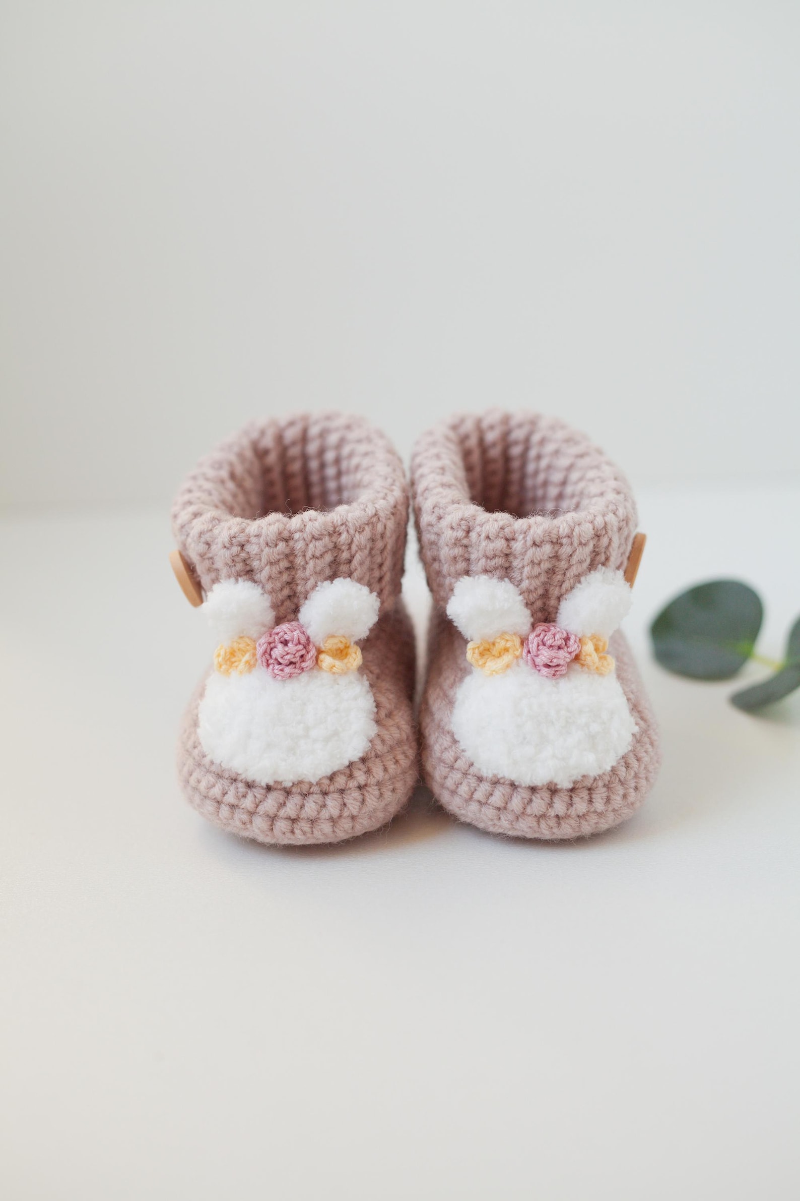 Bunny Baby Booties Crochet Pattern 0-12 Months, Newborn Boy Girl Shoes ...