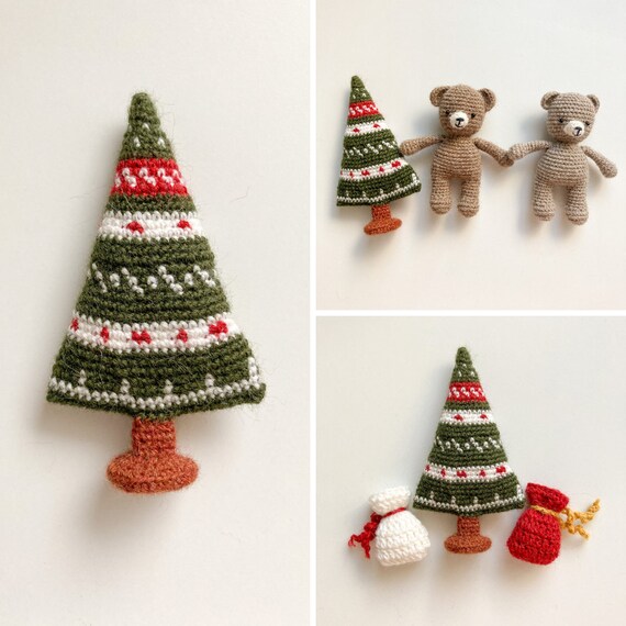 クリスマスツリーのかぎ針編みパターン - クリスマス DIY 用あみぐるみ