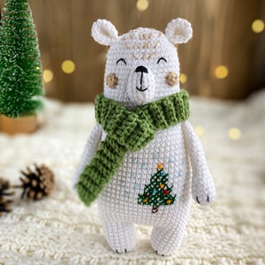 Amigurumi Weihnachten Eisbär Anleitung, Teddybär Häkelanleitung, Häkelanleitung, PDF Anleitung, DIY Bär Anleitung