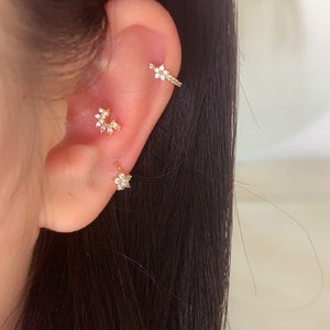 CZ Diamond Hoop Earring Helix Cartilage Tragus Conch Piercing