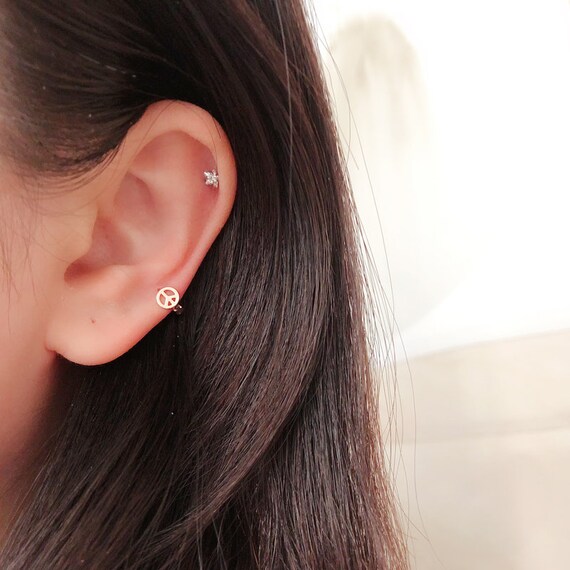 Double helix piercing hoop and stud sale