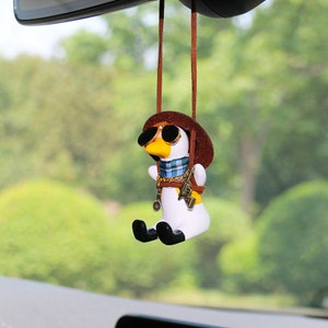 Rückspiegel Hängendes Zubehör von Swinging Duck Auto Hanging Ornament Nette Auto  Zubehör für Teens Auto Spiegel Hängen Zubehör (cool A)