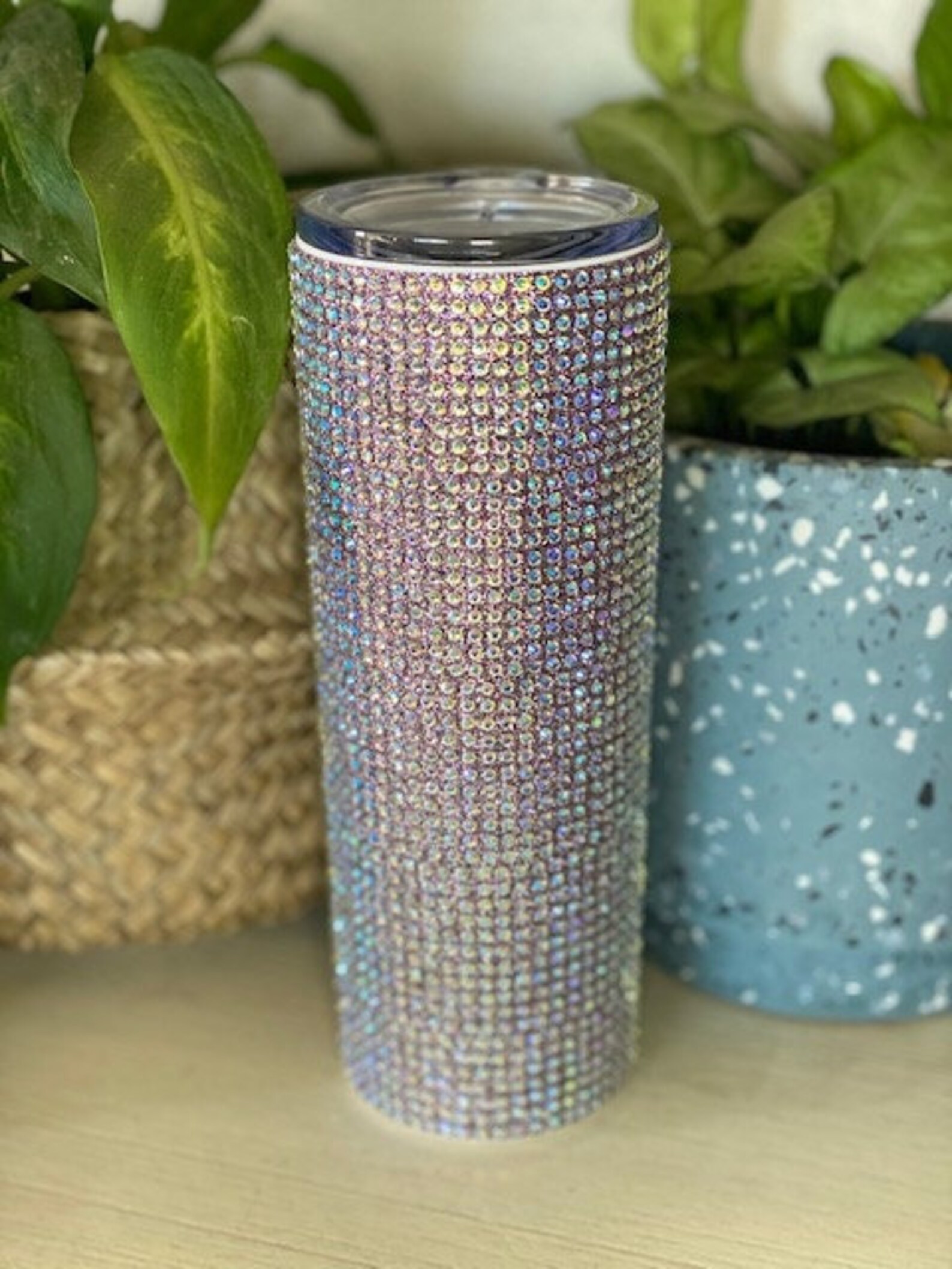 Skinny Rhinestone Tumbler Custom Bling Tumbler Etsy