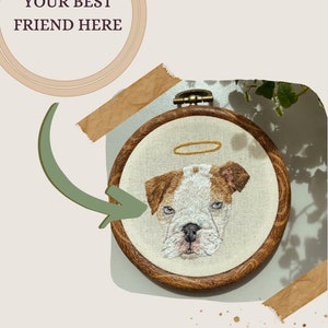 Custom Hand Embroidered Pet Portrait Personalized Gift for family Gifts image 3