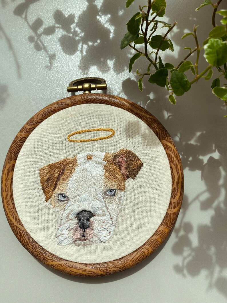 Custom Hand Embroidered Pet Portrait Personalized Gift for family Gifts image 2