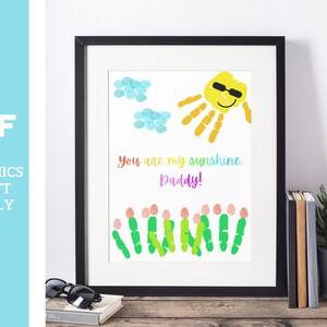 Vaderdagcadeau van dochter, vaderdagcadeau van zoon, grappige vaderdagkaart, vaderdagcadeau van baby, handafdruk ambacht, stiefvader cadeau