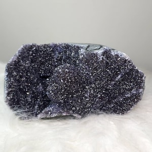 Deep Purplish-Black Amethyst Cut Base - Amethyst Cluster - Metaphysical Crystal