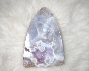 Druzy Lavender Amethyst x Flower Agate Freeform - Metaphysical Crystal