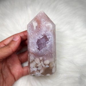Amethyst x Flower Agate Tower - Metaphysical Crystal