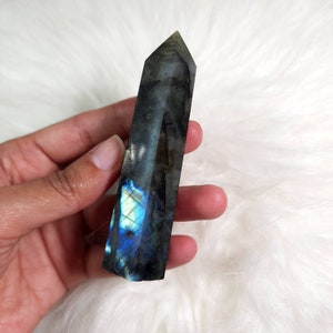 Blue - Rainbow Flash Labradorite Tower