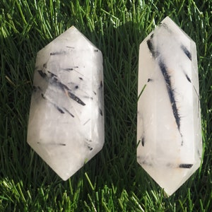 Black Rutile Quartz - Black Tourmaline Quartz - Flashy Tourmalinated DT