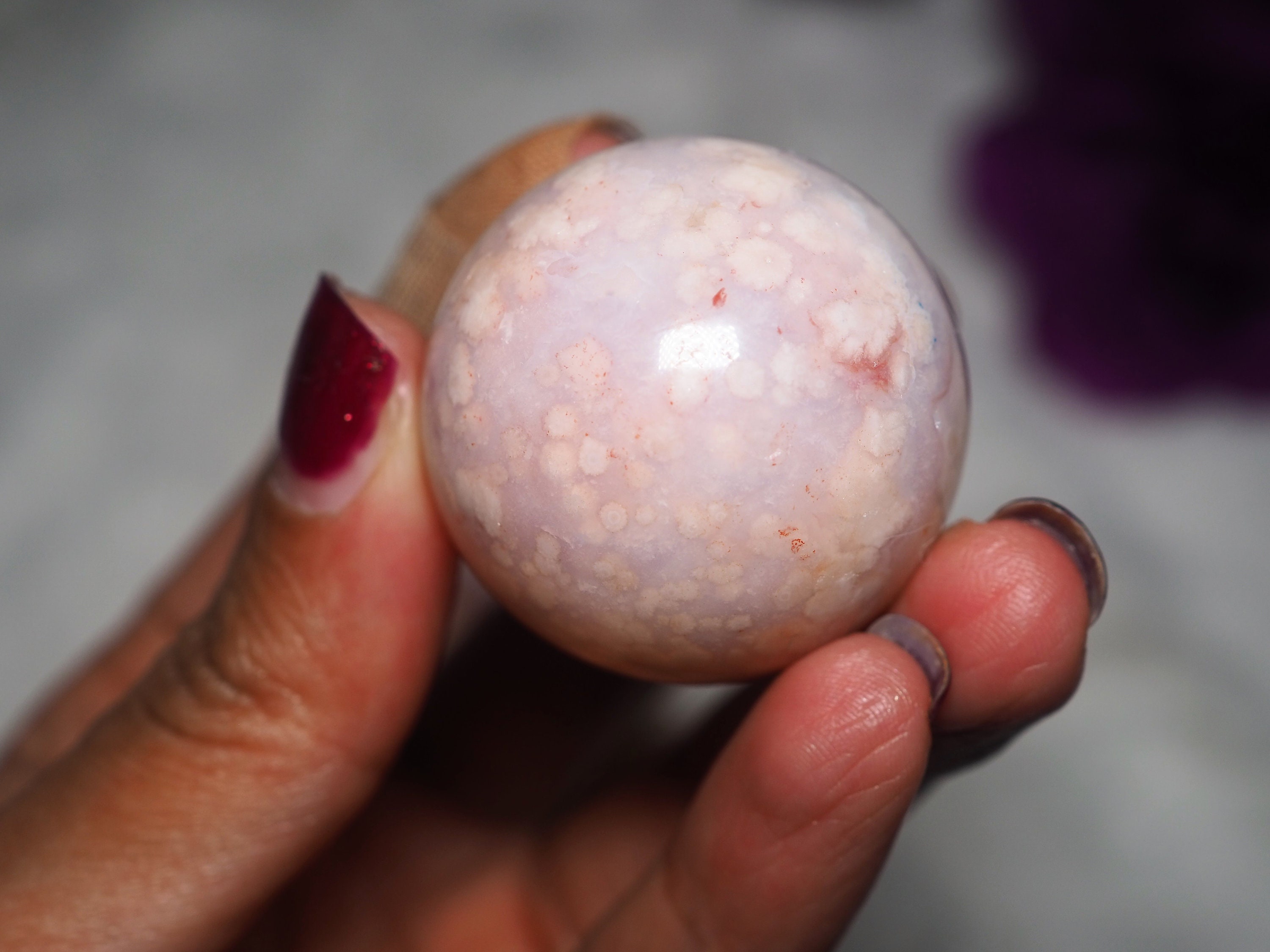 カーネリアンフラワーアゲート 3P HQ Carnelian Flower Agate Sphere's - Metaphysical Crystal - Etsy