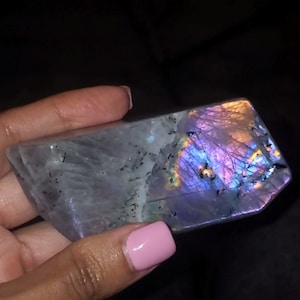 Purple Rainbow Flash Labradorite Freeform