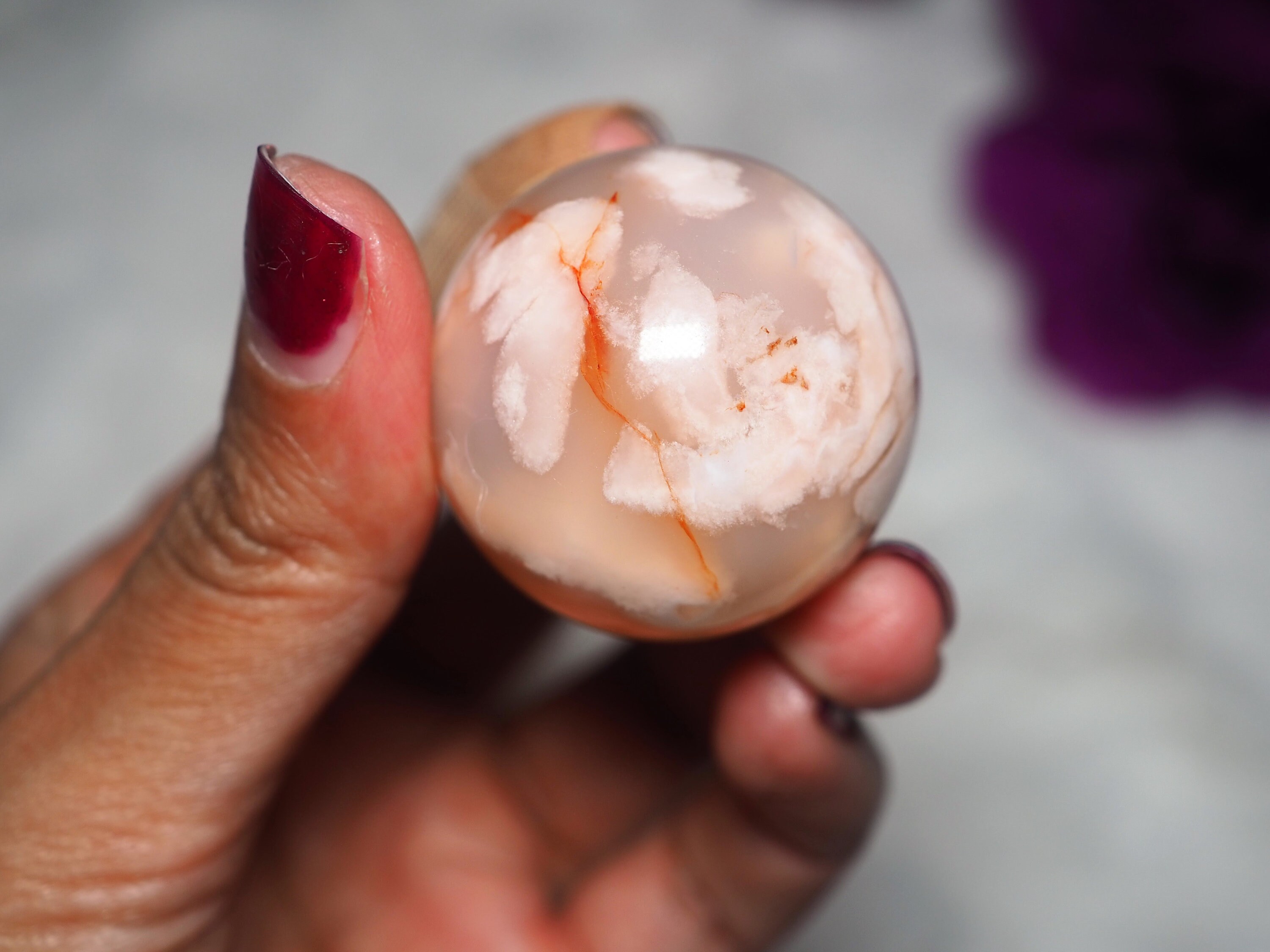 カーネリアンフラワーアゲート 3P HQ Carnelian Flower Agate Sphere's - Metaphysical Crystal - Etsy