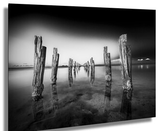 Timeless Tranquility, Clifton Springs Pier, Black and White, B&W, Fine Art