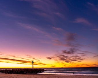 City Beach - Golden Sunset at City Beach - Coastal Wall Art Print