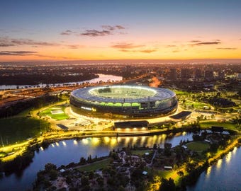 Optus Stadium Awakens: Sunrise Over the Perth Test
