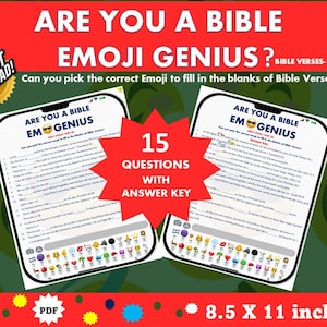 Bible Emoji Quiz: Verses Game - Church & Bible Study (Instant Download)