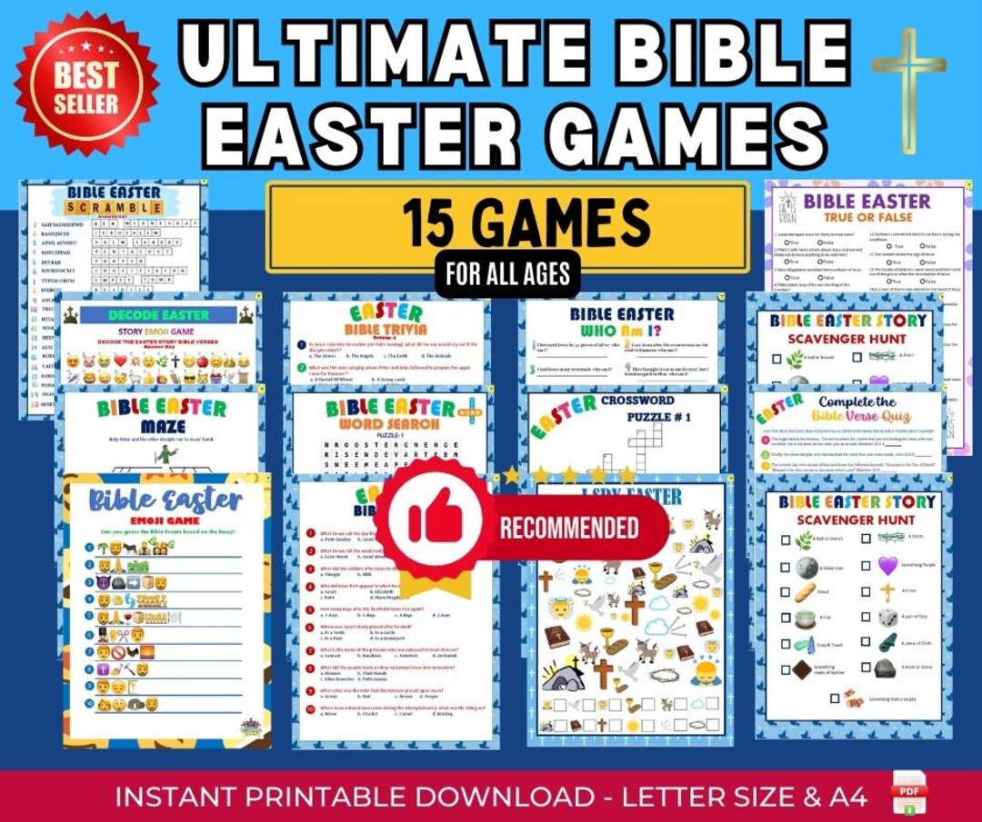 Ultimate Bible Easter Activity Bundle | Christian Easter Activity Games |sunday School Games ...