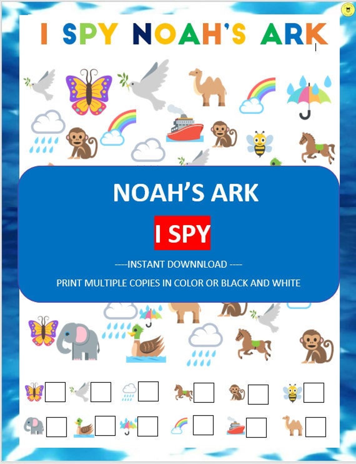 I Spy Noah's Ark noah's Ark I Spy Printable fun Etsy Canada