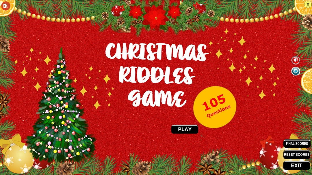 Christmas Riddles Game With Scoreboard 105 Questions Powerpoint Family
