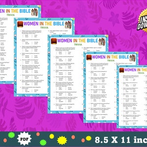 Women in the Bible Trivia Game Printable | Women of the Bible Quiz ...