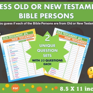 Guess Bible Old Testament or New Testament Persons Part 1 and 2  Printable |Church and Bible Activity for Kids and Adults | Instant Download