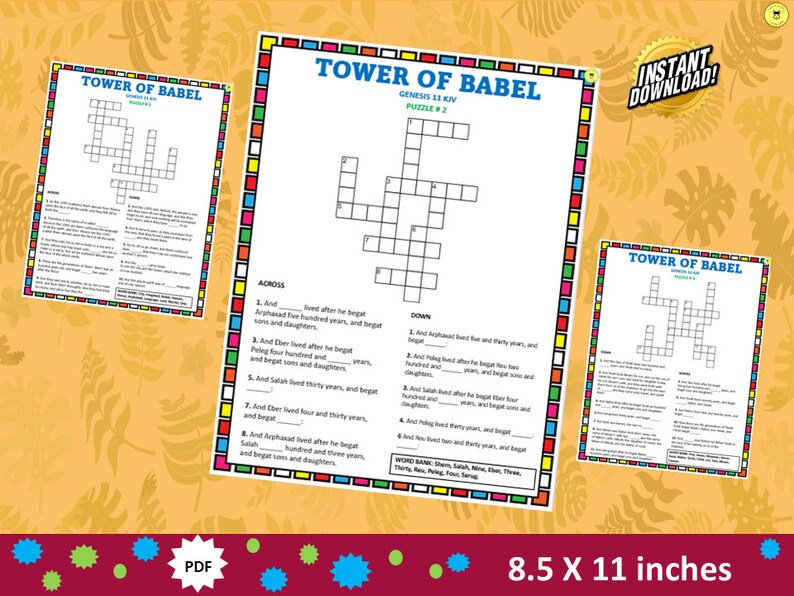 Bible Crossword Puzzle Tower OF Babel Crossword Puzzle Bible Bible Crossword Puzzle Tower OF Babel Crossword Puzzle Bible