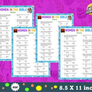 Women in the Bible Trivia Game Printable | Women of the Bible Quiz ...