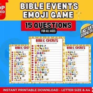 Bible Events Emoji Quiz: Church Activity (Instant Download)