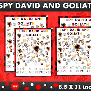 David and Goliath I Spy Printable Game: Kids Activity (Instant Download)