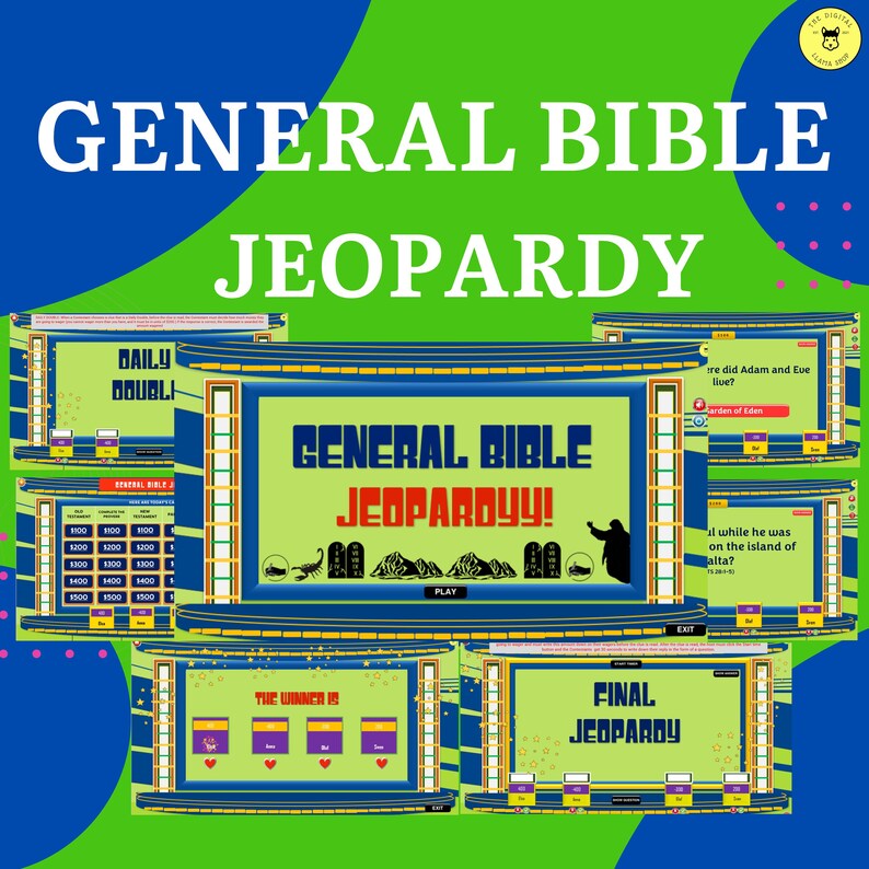 Bible Jeopardy General Bible Jeopardyy trivia Party Games Bible