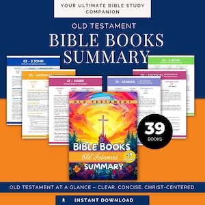 Books of the Bible Summary, Printable Single Book Summary Guide- Old Testament, Bible Study Tool, Super Easy to Understand |Instant Download
