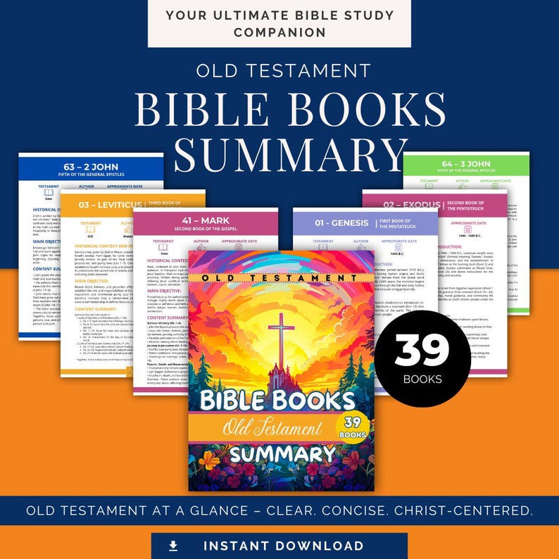 Old Testament Bible Summary: Printable Study Guide (instant Download ...