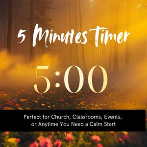 5 Minute Countdown Video | Church or Event Countdown Video with Pleasant Music for Church |Classrooms| Events |Instant Download