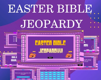Juego Bíblico Easter Jeopardy / Trivia de Pascua / Juegos Bíblicos para Niños y Adultos/ Juego de Fiesta de Pascua/ Actividad Zoom/ Descarga Instantánea/ -Windows PC