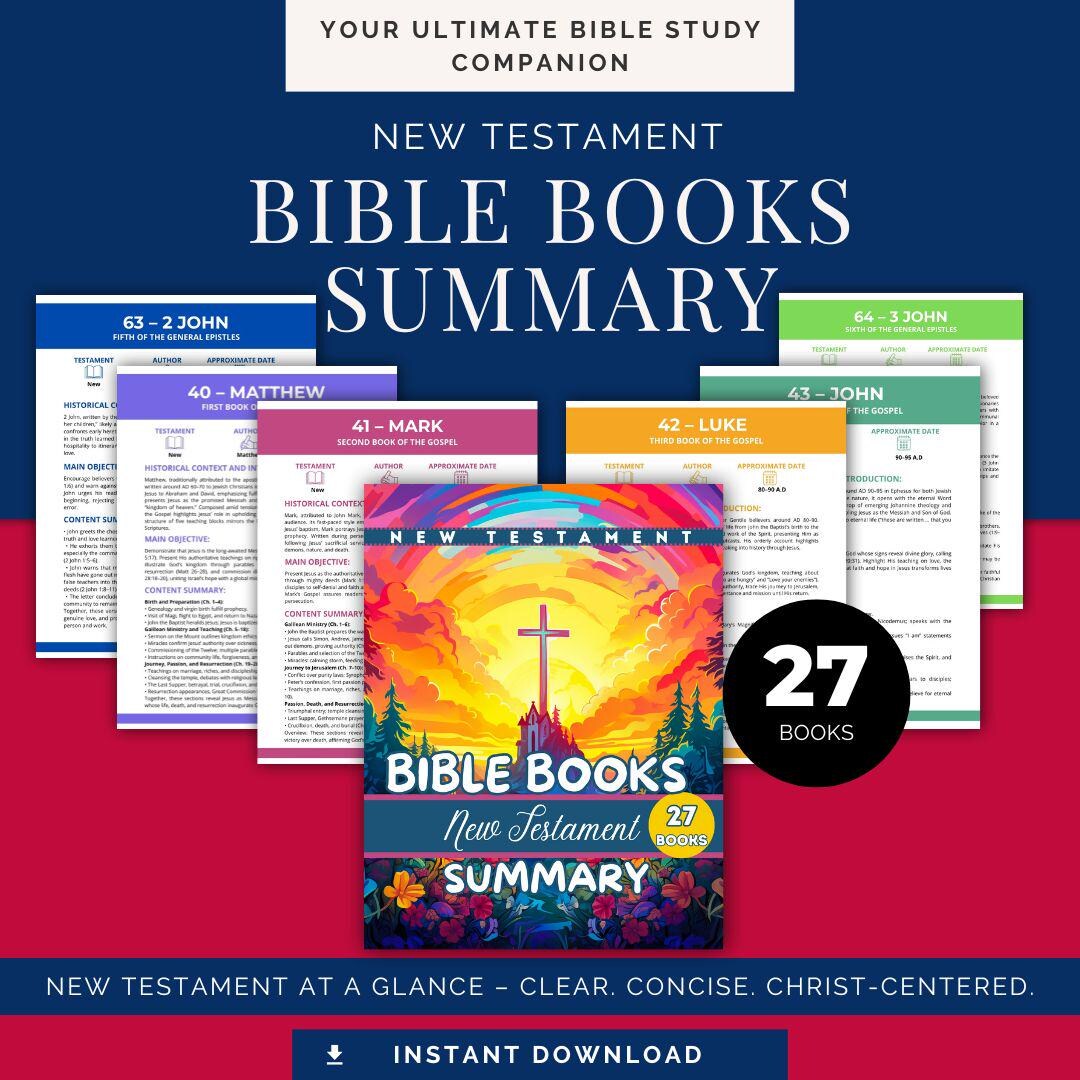 Books of the Bible Summary, Printable Single Book Summary Guide- New ...