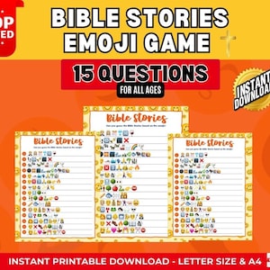 Bible Stories Emoji Game: Church & Bible Study Quiz (PDF)