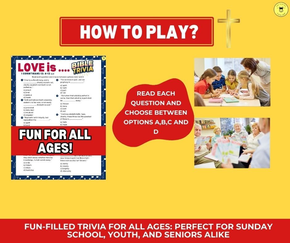 Bible Trivia | Love is 1 Corinthians 13:4-13 Game Printable | Bible ...