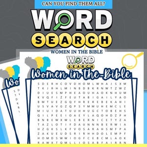 Sopa de letras de Mujeres en la Biblia: Juego imprimible para la escuela dominical (descarga instantánea)