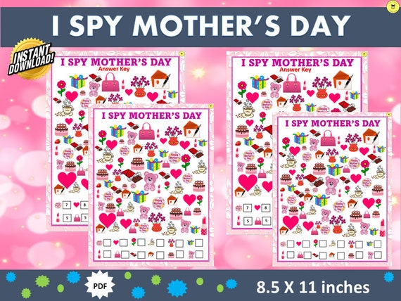 I Spy Mothers Day Mothers Day I Spy Printable Fun Activity For.