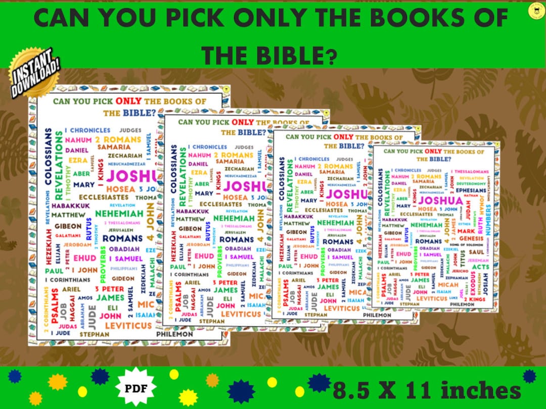 Bible Books Printable |pick ONLY Bible Books Game | Church and Bible ...