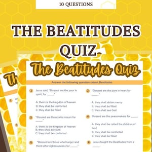 Cuestionario bíblico sobre las Bienaventuranzas: Juego de trivia para la escuela dominical (PDF imprimible)